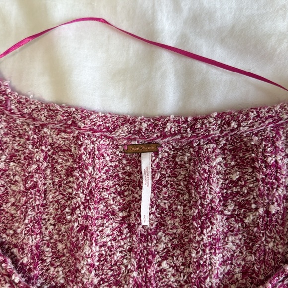 MOVING SALE 🚨Free People Good Day Cropped Pullover Sweater Slouchy Pink  SMALL - Picture 3 of 6